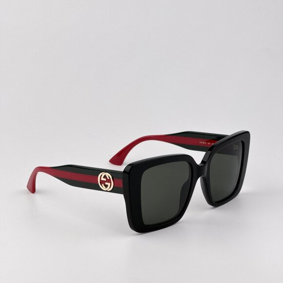 Gucci GG1861S Sunglasses – Black & Green Square Frame with Grey Lenses | Model 0 - Picture 5 of 12